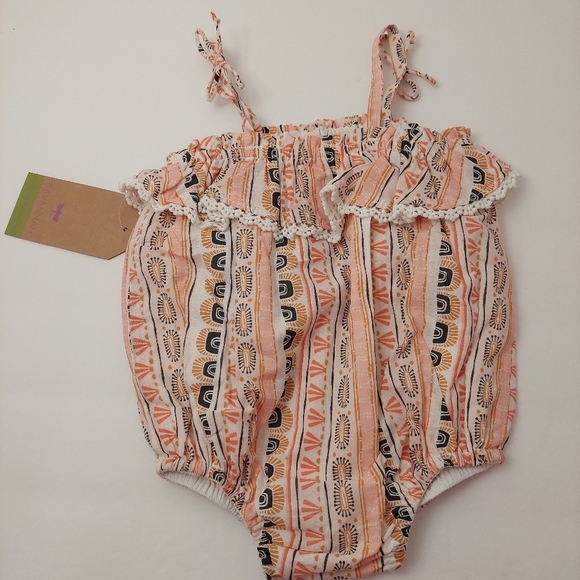 Savannah Romper Headband Set Organic Cotton Size 3 - 6 Months Baby NEW - Picture 3 of 8